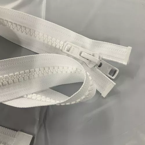 #10 Marine Zipper White 120 Inches Long | Separating Zipper / Jacket Style | EXTRA HEAVY DUTY | Locking Pull Tab