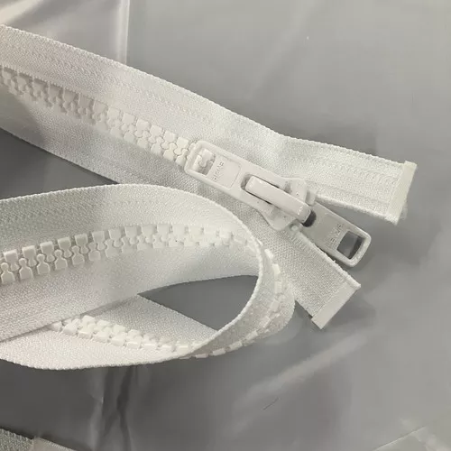 #10 Marine Zipper White 24 Inches Long | Separating Zipper / Jacket Style | EXTRA HEAVY DUTY | Locking Pull Tab