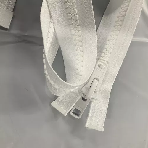 #10 Marine Zipper White 48 Inches Long | Separating Zipper / Jacket Style | EXTRA HEAVY DUTY | Locking Pull Tab