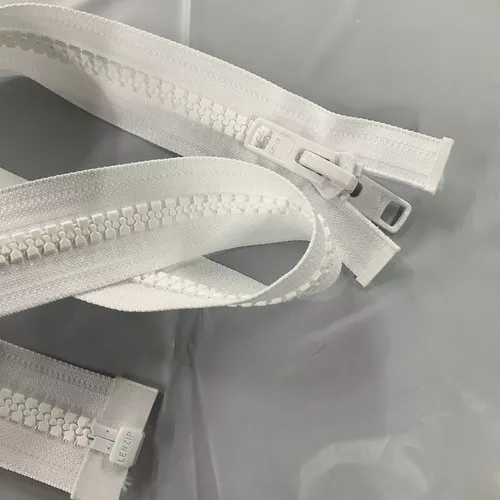 #10 Marine Zipper White 60 Inches Long | Separating Zipper / Jacket Style | EXTRA HEAVY DUTY | Locking Pull Tab