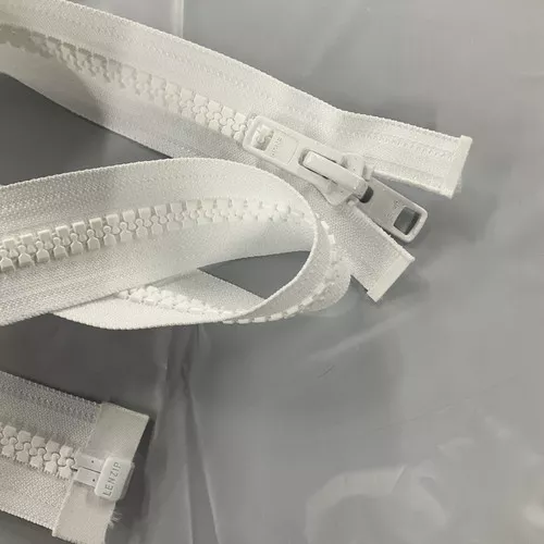 #10 Marine Zipper White 84 Inches Long | Separating Zipper / Jacket Style | EXTRA HEAVY DUTY | Locking Pull Tab
