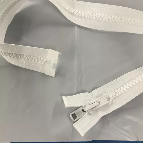 #10 Marine Zipper White 96 Inches Long | Separating Zipper / Jacket Style | EXTRA HEAVY DUTY | Locking Pull Tab