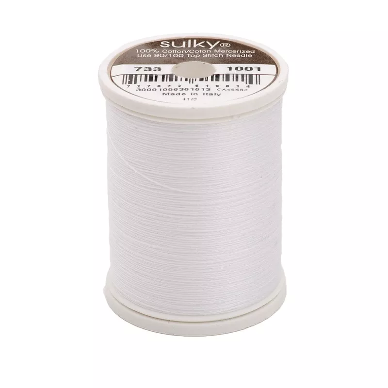-1001 Bright White - Sulky Cotton 30wt Thread