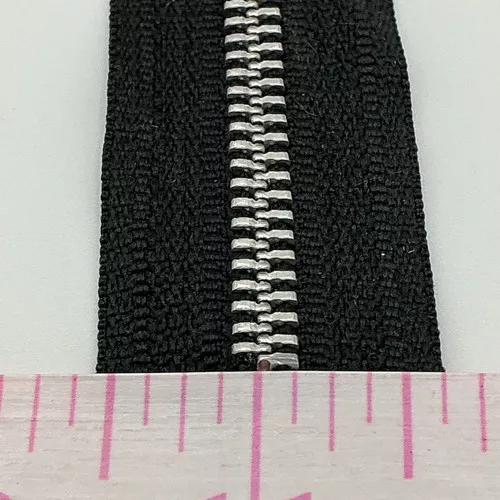 #5 ALUMINUM CHAIN Zipper, 9/16" BLACK, By The Yard