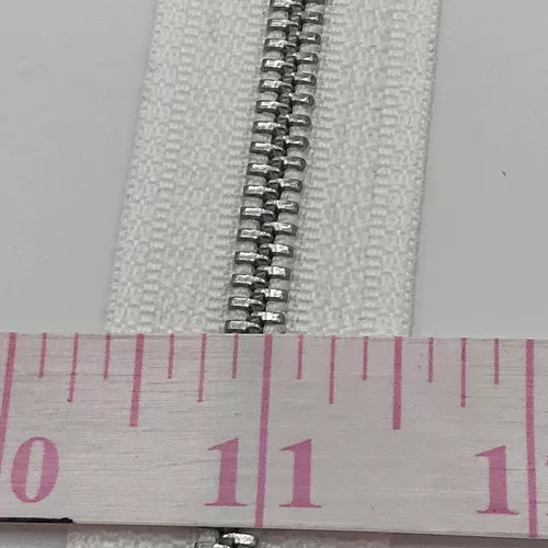#5 ALUMINUM CHAIN Zipper, 9/16" WHITE, By The Yard