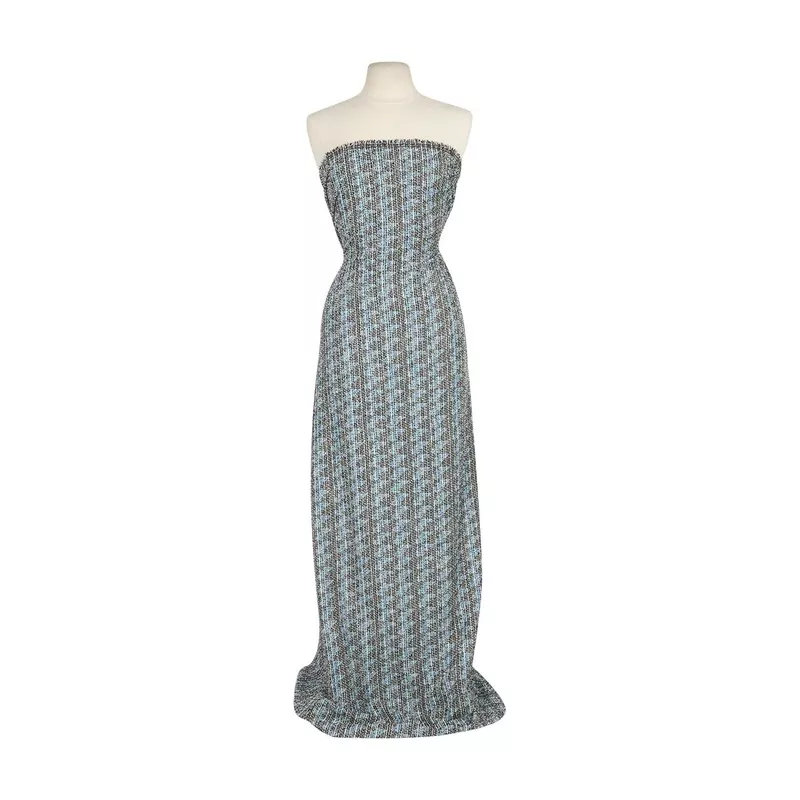 HERA BOUCLE KNIT | 27185-BLACK/AQUA
