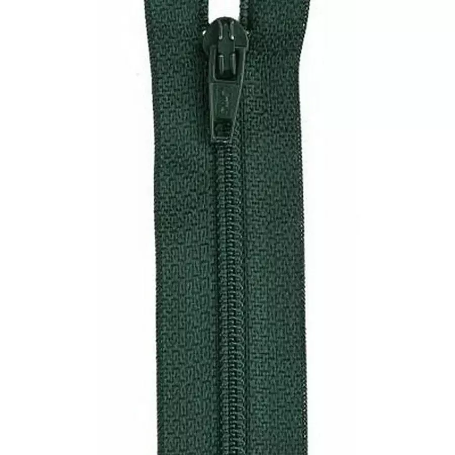 Polyester Zipper 22in, Forest Green