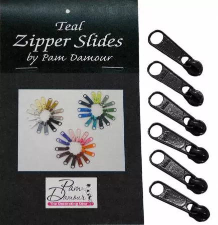 Zipper Slides 6 Large Tab; Black - ZIP-K