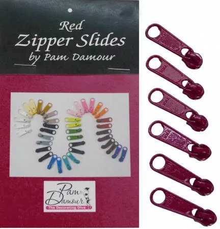 Zipper Slides 6 Large Tab; Burgundy - ZIP-BU