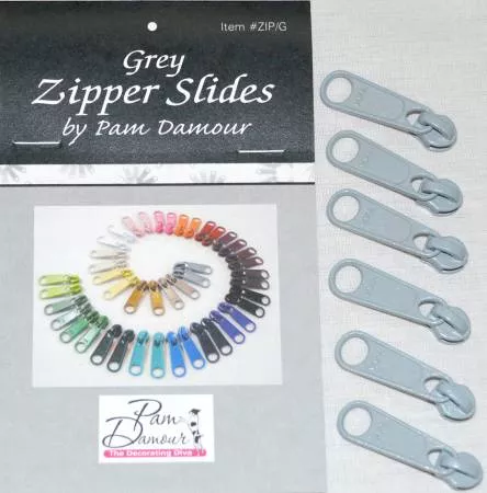 Zipper Slides 6 Large Tab; Grey - ZIP-G