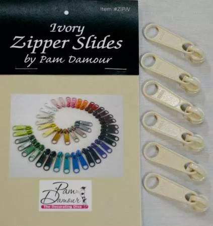 Zipper Slides 6 Large Tab; Ivory - ZIP-V