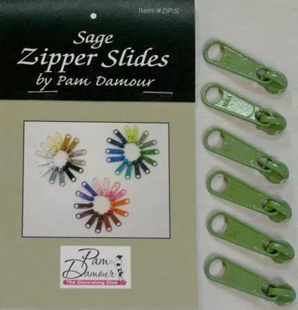 Zipper Slides 6 Large Tab; Sage - ZIP-S