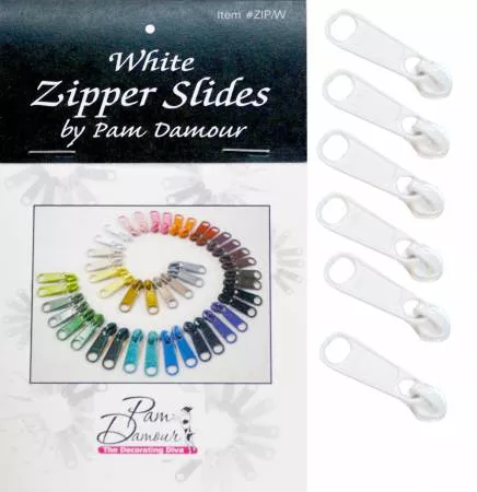 Zipper Slides 6 Large Tab; White - ZIP-W
